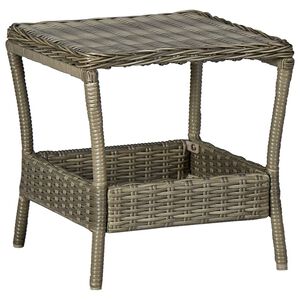 vidaXL Garden Table Brown 45x45x46.5 cm Poly Rattan