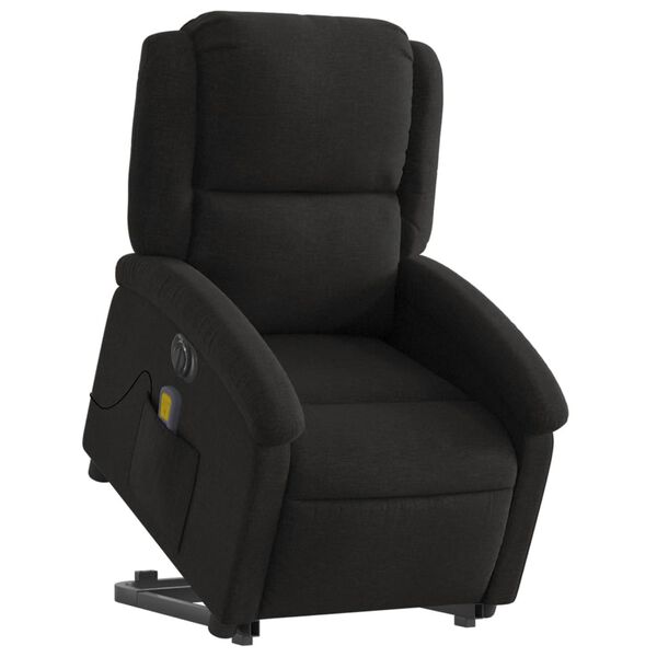 vidaXL Electric Stand up Massage Recliner Chair Black Fabric
