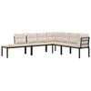 vidaXL Garden Bench Set with Cushions 4 pcs Black Powder-coated Steel
