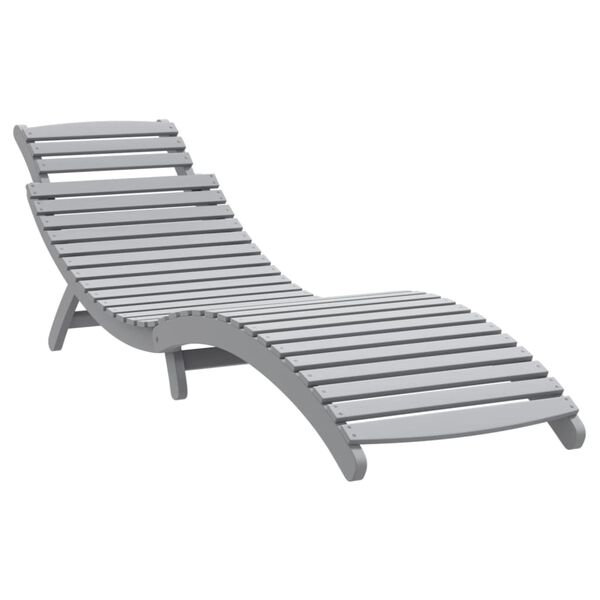 vidaXL Sun Loungers 2 pcs with Table Grey Solid Wood Acacia