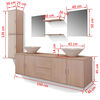 vidaXL Nine Piece Bathroom Furniture and Basin Set Beige