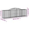 vidaXL Arched Gabion Baskets 6 pcs 300x50x80/100 cm Galvanised Iron