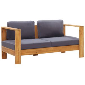 vidaXL Garden Sofa Bench with Cushions 140 cm Solid Acacia Wood Grey
