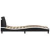 vidaXL Bed Frame "Dover" Black and White 107x203 cm King Single Faux Leather