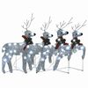 vidaXL Christmas Reindeers 4 pcs Silver 80 LEDs
