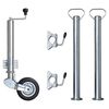 vidaXL Trailer Jack Wheel 60 mm with 2 Support Tubes and 2 Split Clamps