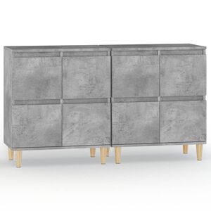 vidaXL Sideboards 2 pcs Concrete Grey 60x35x70 cm Engineered Wood