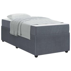 vidaXL Bed Frame Dark Grey 90 x 190 cm Fabric