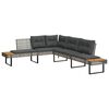 vidaXL 2 Piece Garden Sofa Set with Cushions Grey Poly Rattan and Glass