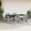 vidaXL 7 Piece Garden Dining Set with Cushions Grey Poly Rattan Glass