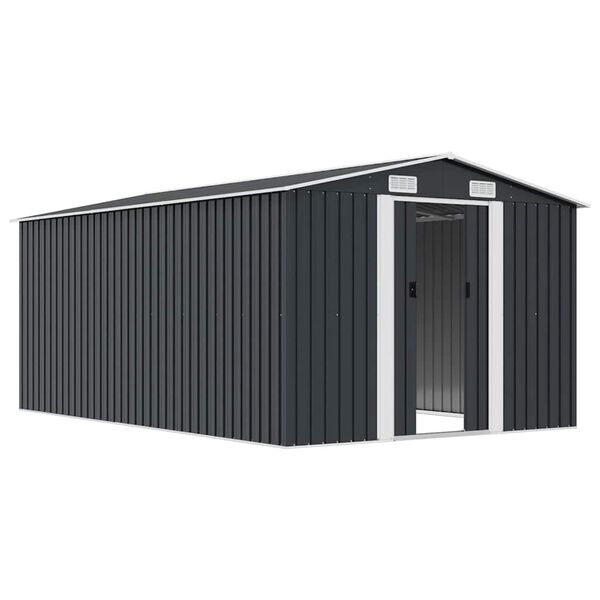 vidaXL Garden Shed 257x392x181 cm Metal Anthracite