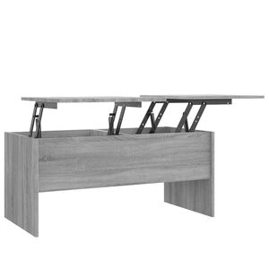 vidaXL Coffee Table Grey Sonoma 102x50,5x46,5 cm Engineered Wood
