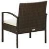 vidaXL Garden Chair with Cushion Poly Rattan Brown