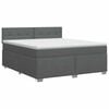 vidaXL Box Spring Bed with Mattress Dark Grey 152 x 203 cm Fabric