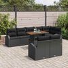 vidaXL Garden Sofa Set with Cushion 9 pcs Black