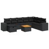 vidaXL 9 Piece Garden Sofa Set with Cushions Black Poly Rattan