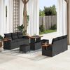 vidaXL Garden Sofa Set 9 pcs Black Poly Rattan and Powder-Coated Steel