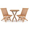 vidaXL 3 Piece Garden Dining Set Solid Wood Teak