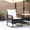 vidaXL Garden Rocking Chair with Cushions Black Poly Rattan