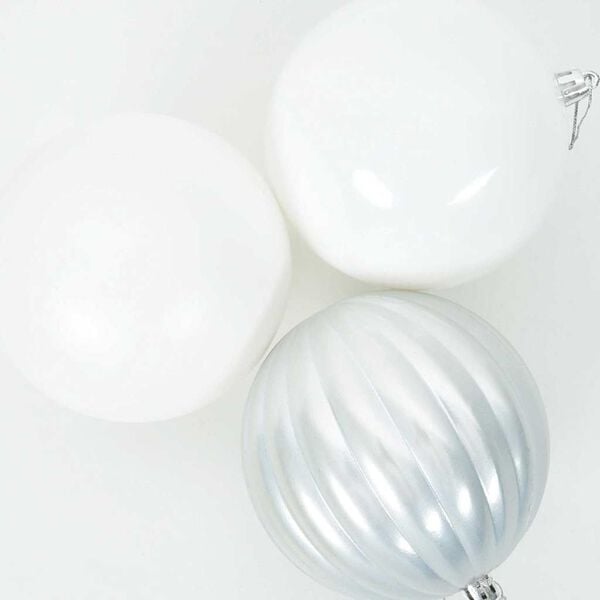 vidaXL Christmas Bauble Set XXL 3 pcs White Plastic