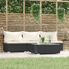 vidaXL 4 Piece Garden Lounge Set with Cushions Black Poly Rattan