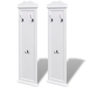vidaXL Coat Rack | White | MDF and solid fir wood | Medium | Stylish Design