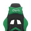 vidaXL Swivel Gaming Chair with Footrest Black&Green Faux Leather