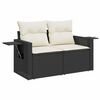 vidaXL 5 Piece Garden Sofa Set with Cushions Black Poly Rattan