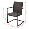 vidaXL Cantilever Dining Chairs 4 pcs Dark Brown Faux Leather