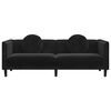 vidaXL Sofa with Cushions 3-Seater Black Velvet