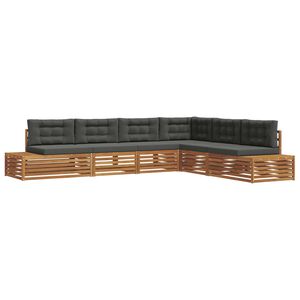 vidaXL 7 pcs Outdoor Sofa Set Solid Acacia Wood and Polyester