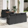 vidaXL Garden Sofa Set with Storage 6 pcs Black Poly rattan