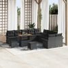 vidaXL Garden Sofa Set Height-Adjustable 13 pcs Black Poly Rattan