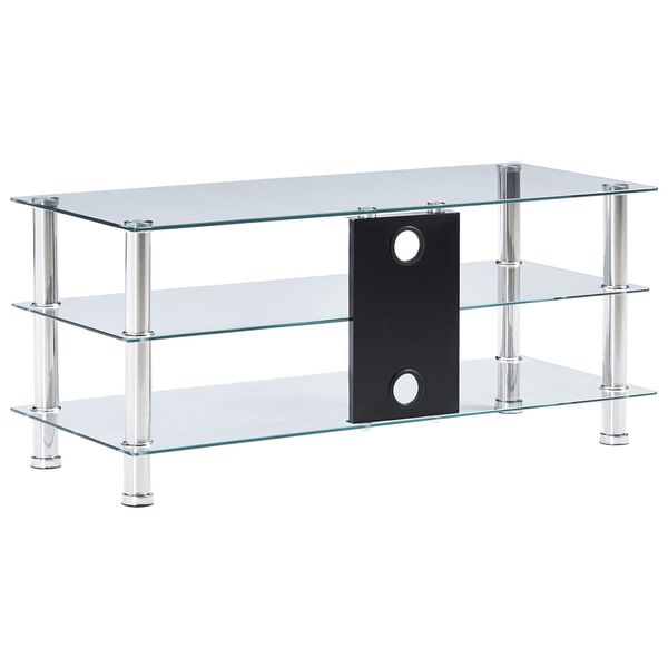 vidaXL TV Stand Transparent 90x40x40 cm Tempered Glass