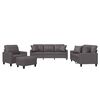 vidaXL 4 Piece Sofa Set with Pillows Grey Faux Leather