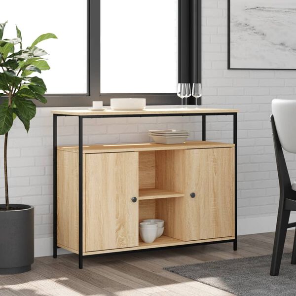 vidaXL Sideboard Sonoma Oak 100x35x80 cm Engineered Wood