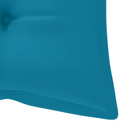 vidaXL Batavia Bench with Light Blue Cushion 120 cm Solid Teak Wood