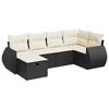 vidaXL 6 Piece Garden Sofa Set with Cushions Black Poly Rattan