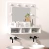 vidaXL Mirror Cabinet with LED High Gloss White 60x31.5x62 cm