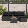 vidaXL Garden Sofa Set with Storage 6 pcs Black Poly Rattan