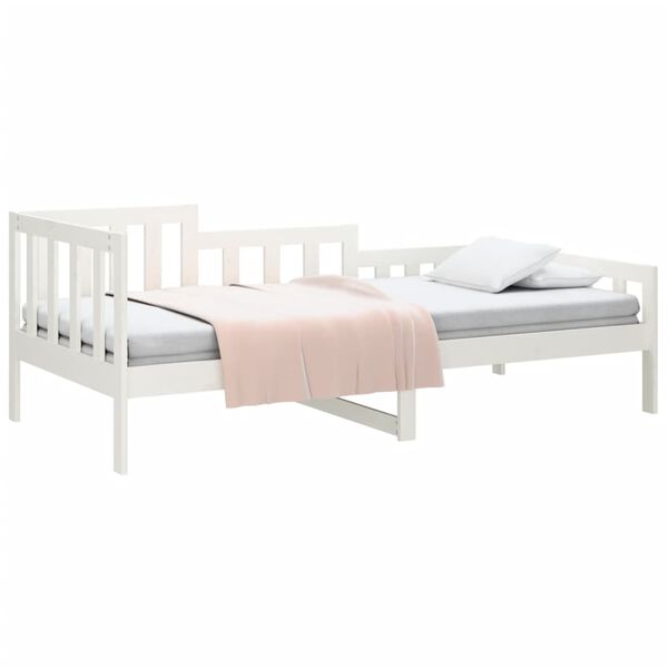 vidaXL Day Bed without Mattress White 90x190 cm Single Solid Wood Pine