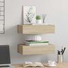 vidaXL Wall-mounted Drawer Shelves 2 pcs Oak 40x23.5x10cm MDF