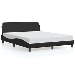 vidaXL Bed Frame "Dover" Black 152x203 cm Queen Faux Leather