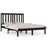 vidaXL Bed Frame without Mattress Black Solid Wood Double