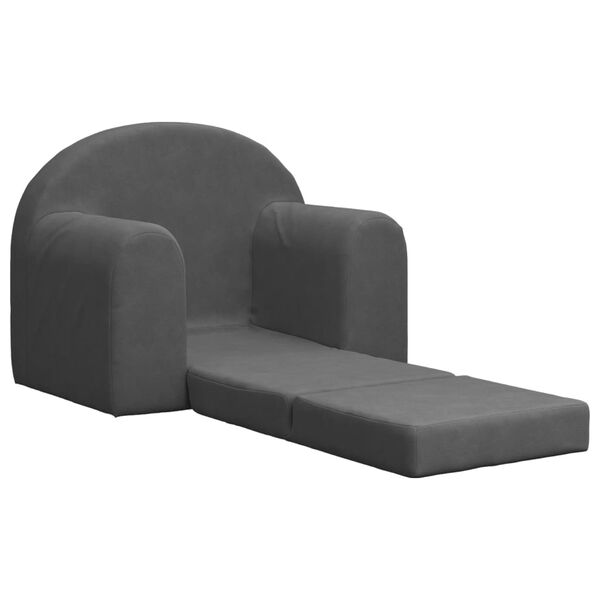vidaXL Kids' Sofa Bed Anthracite Soft Plush
