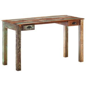 vidaXL Desk 130x55x76 cm Solid Reclaimed Wood