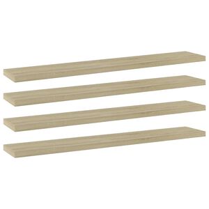 vidaXL Bookshelf Boards 4 pcs Sonoma Oak 60x10x1,5 cm Engineered Wood