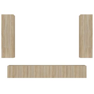 vidaXL 4 Piece TV Cabinet Set Sonoma Oak Engineered Wood