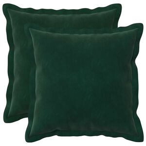 vidaXL Cushion Cover 2 pcs HOUTEN Dark Green 40 x 40 cm Velvet