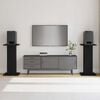 vidaXL Speaker Stands 2 pcs Black Oak 30 x 30 x 60 cm Engineered Wood